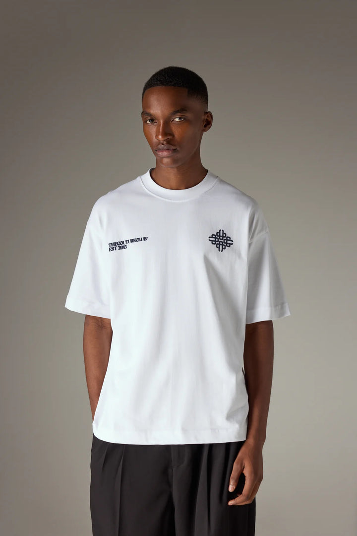BLURRED GRAPHIC EMBLEM T-SHIRT NAVY