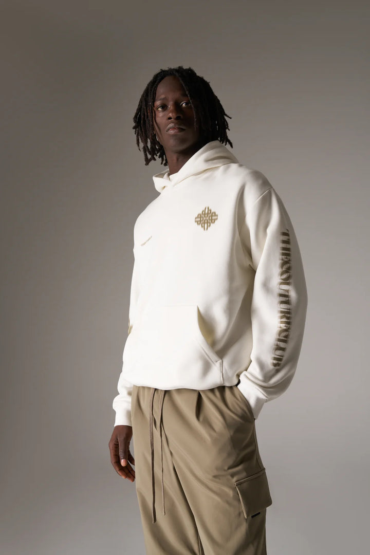 MOTION BLURRED EMBLEM HOODIE KHAKI