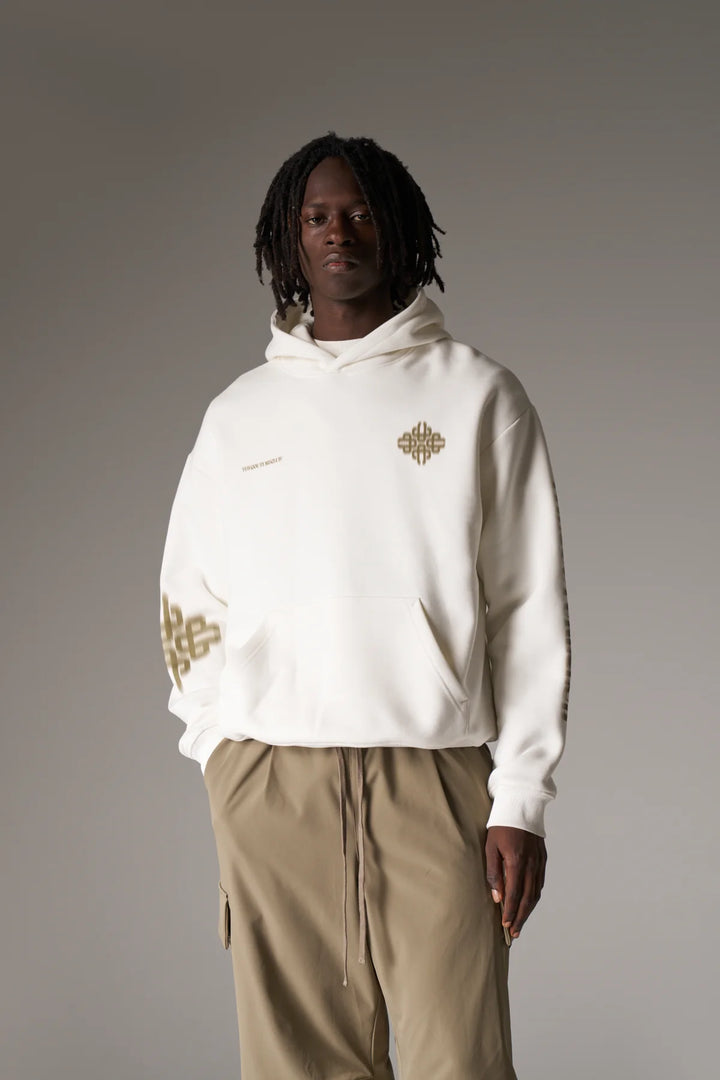 MOTION BLURRED EMBLEM HOODIE KHAKI