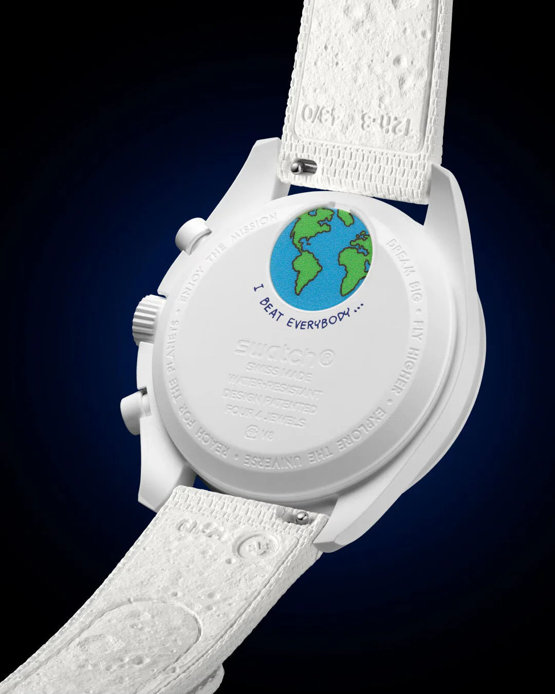 SWATCH X OMEGA BIOCERAMIC MISSION TO EARTHPHASE MOONSHINE GOLD "COLD MOON" SO33W701L שעון אומגה בשיתוף פעולה עם סווטש - מהדורה מוגבלת