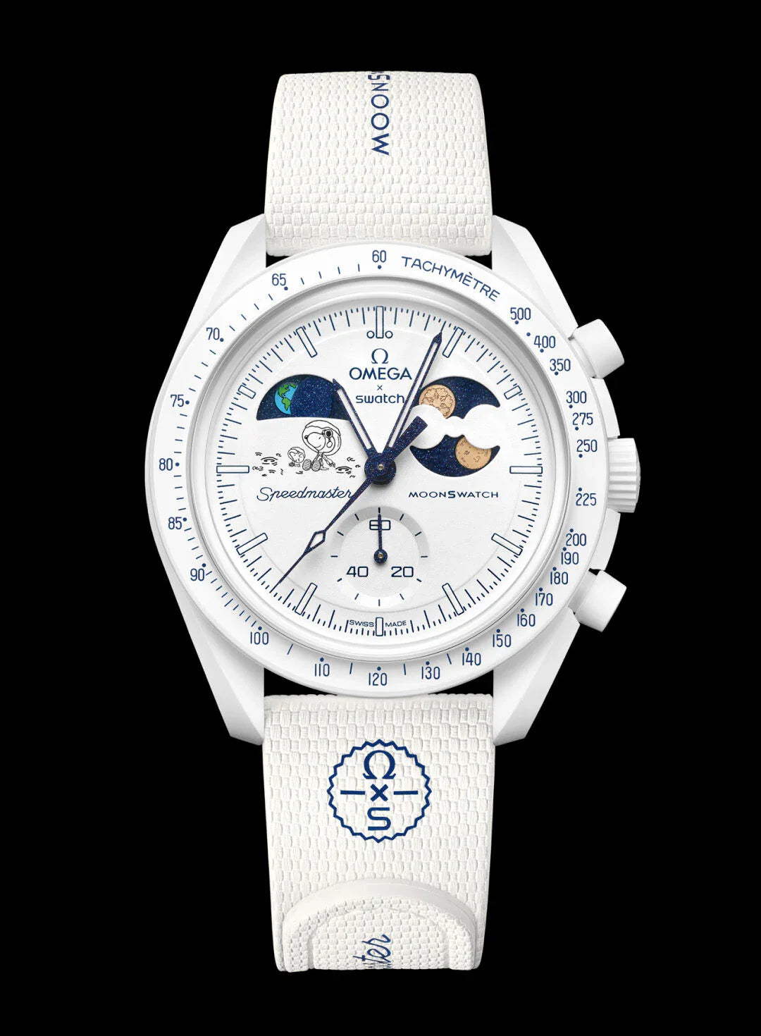 SWATCH X OMEGA BIOCERAMIC MISSION TO EARTHPHASE MOONSHINE GOLD "COLD MOON" SO33W701L שעון אומגה בשיתוף פעולה עם סווטש - מהדורה מוגבלת
