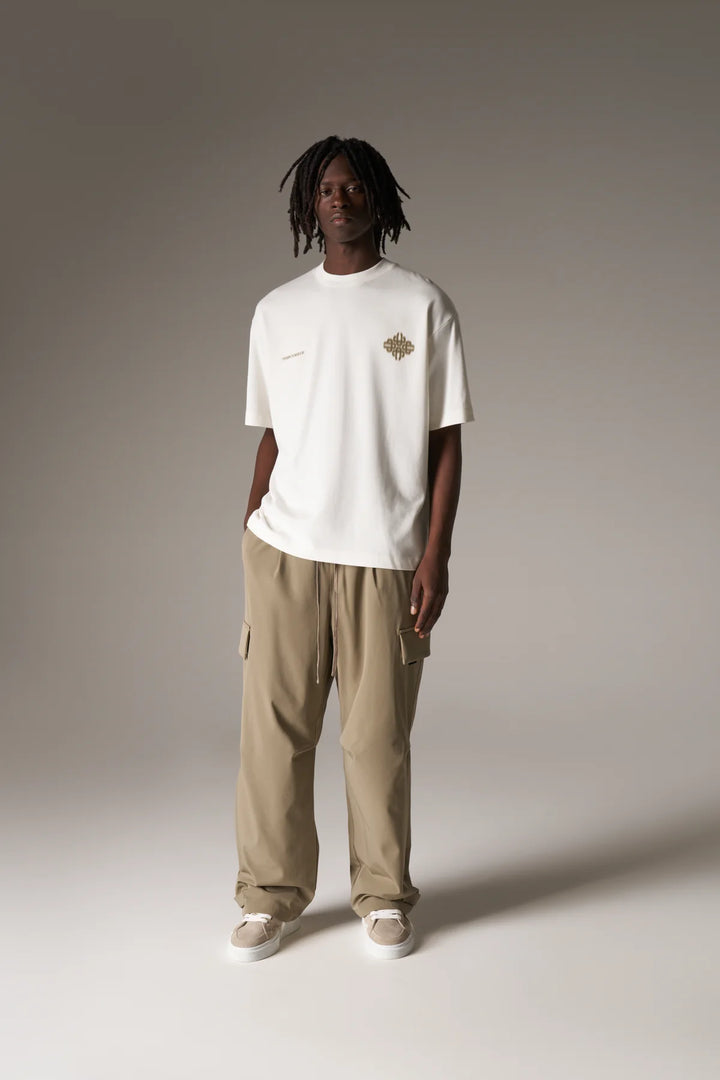 MOTION BLURRED EMBLEM T-SHIRT khaki