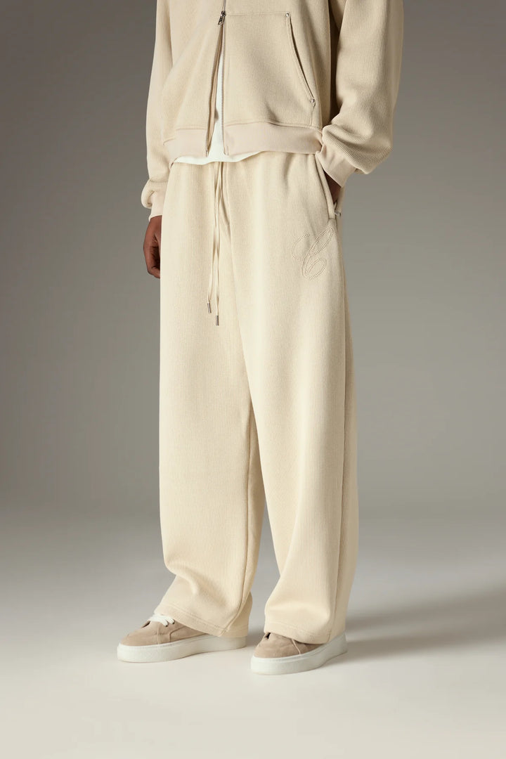 KNIT CONTRAST DRAWCORDS RELAXED JOGGERS