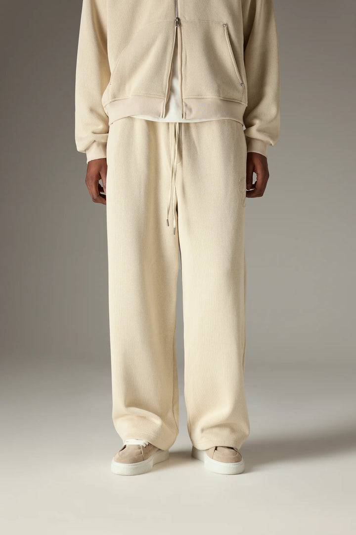 KNIT CONTRAST DRAWCORDS RELAXED JOGGERS