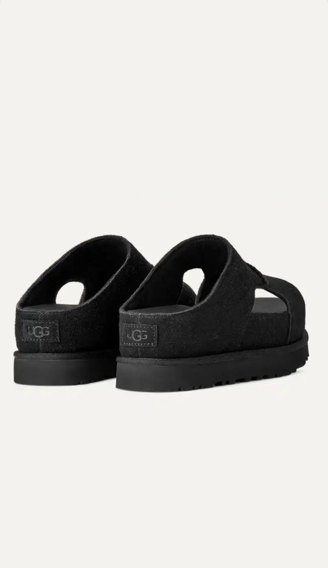 Goldenstar Hi Cutout Slide black כפכפי אגג זמש שחורות