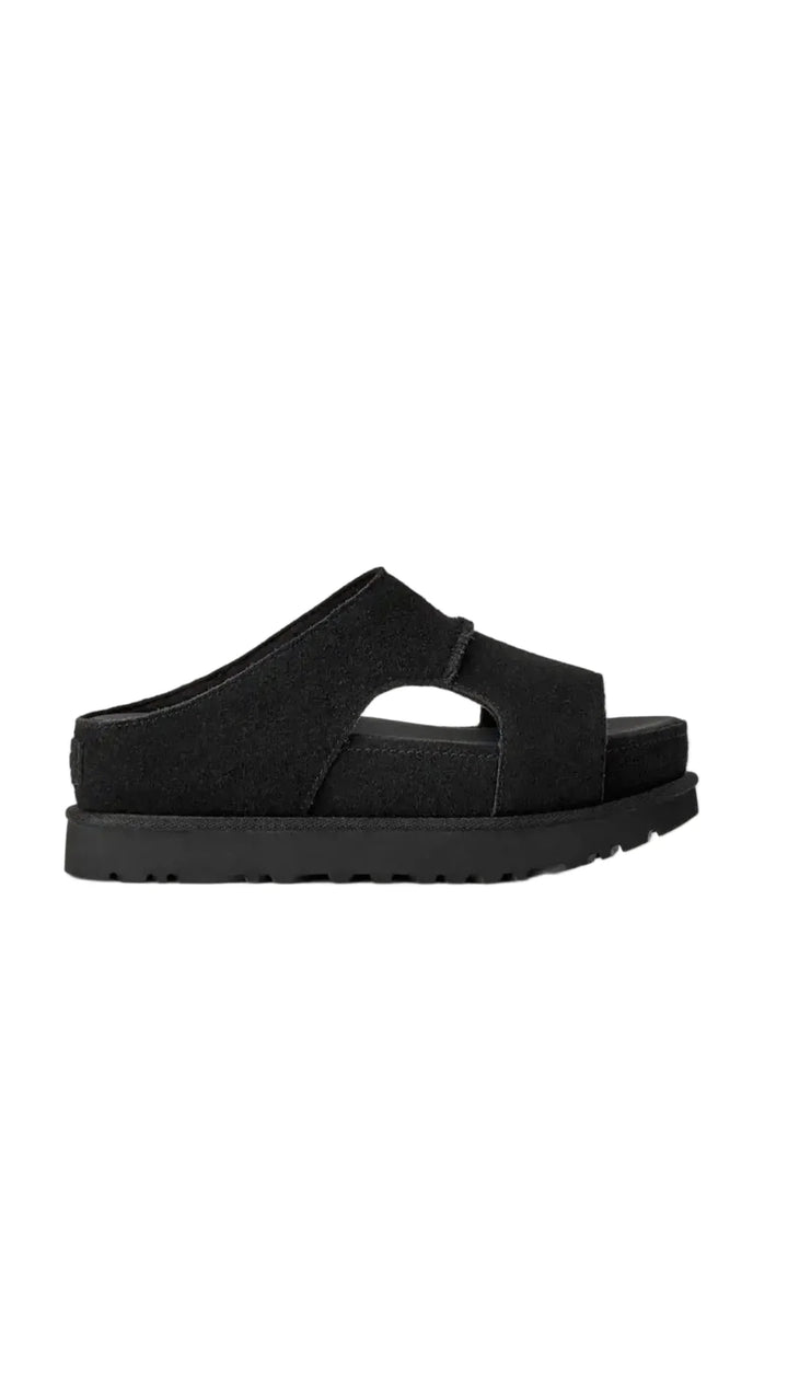 Goldenstar Hi Cutout Slide black כפכפי אגג זמש שחורות