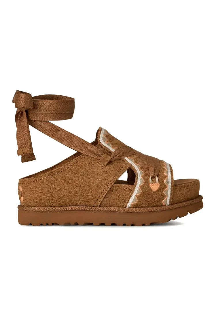 UGG GOLDENSTAR HI ARTISTITCH כפכפי קשירה חומים