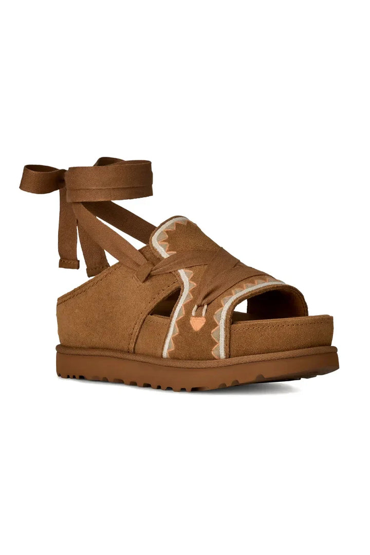 UGG GOLDENSTAR HI ARTISTITCH כפכפי קשירה חומים