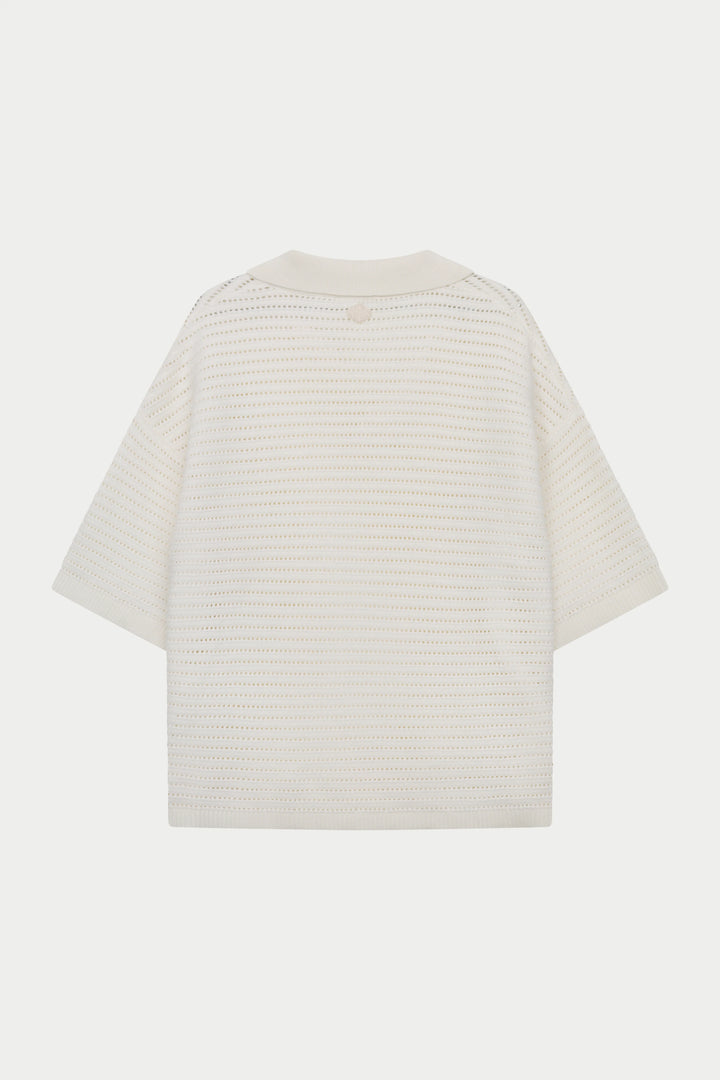 KNITTED POLO SHIRT WHITE