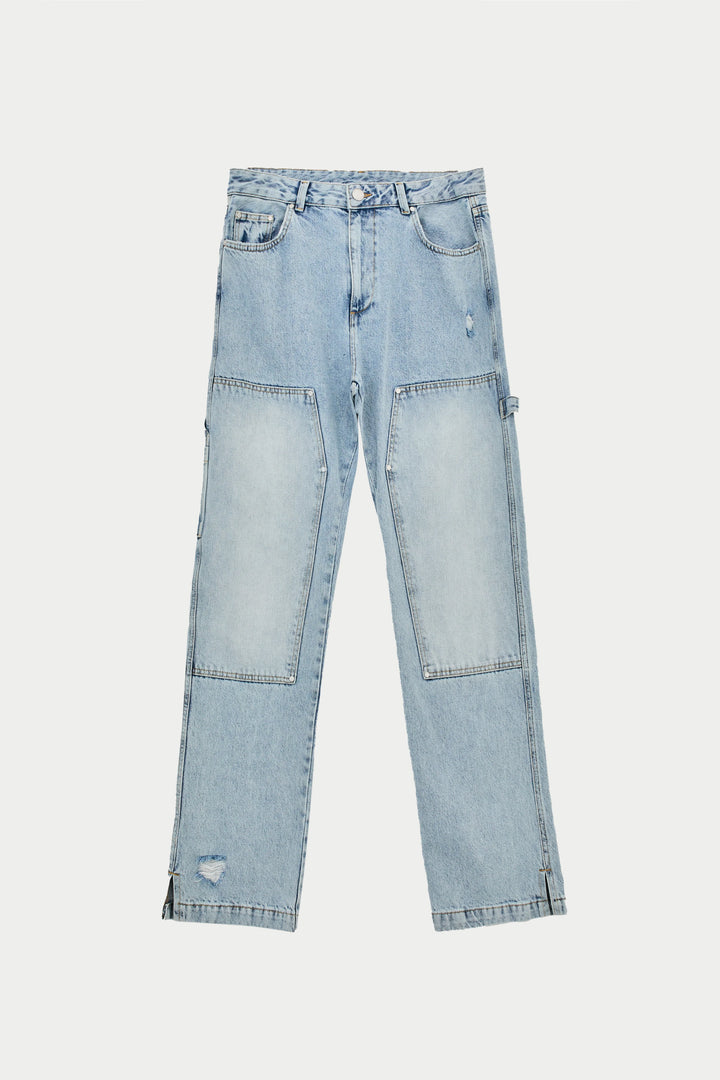 DENIM RIVET DETAIL CARPENTER JEANS
BLUE WASH