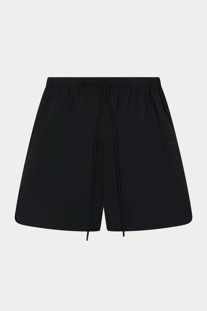 NYLON DRAWCORD SHORTS - BLACK