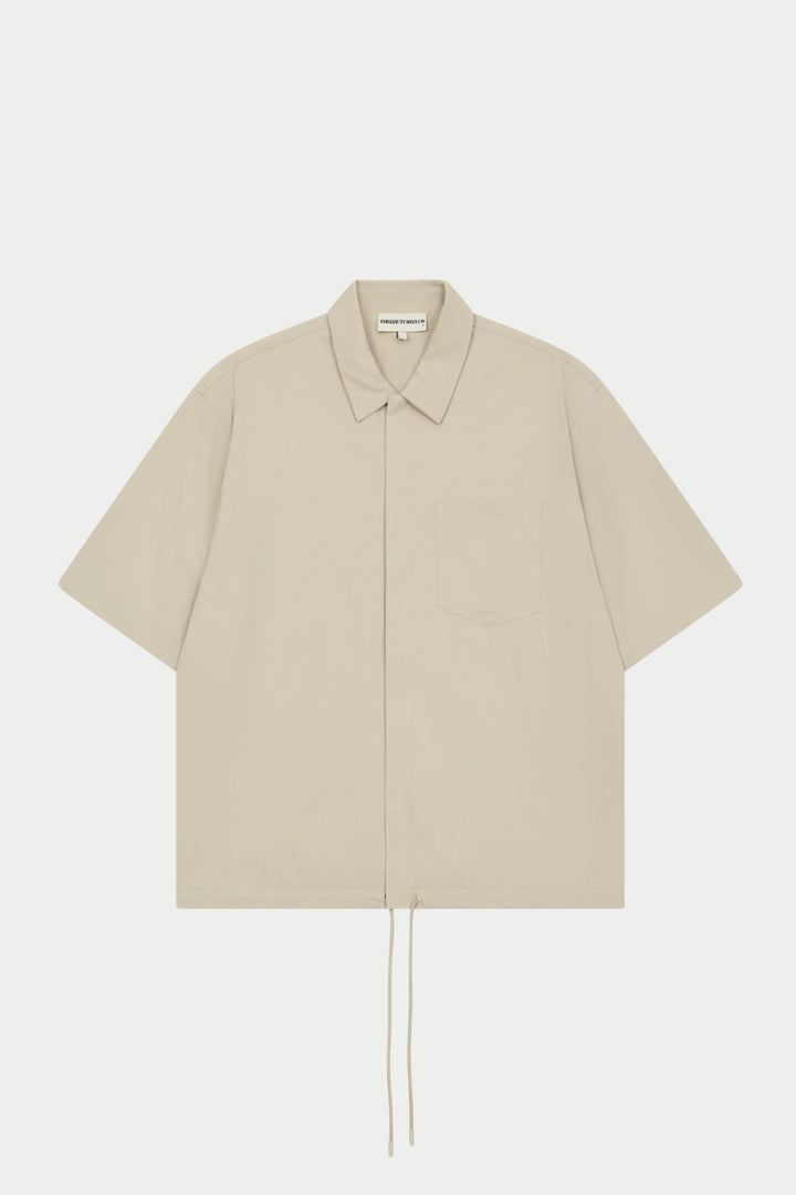 NYLON DRAWCORD SHIRT - GREY