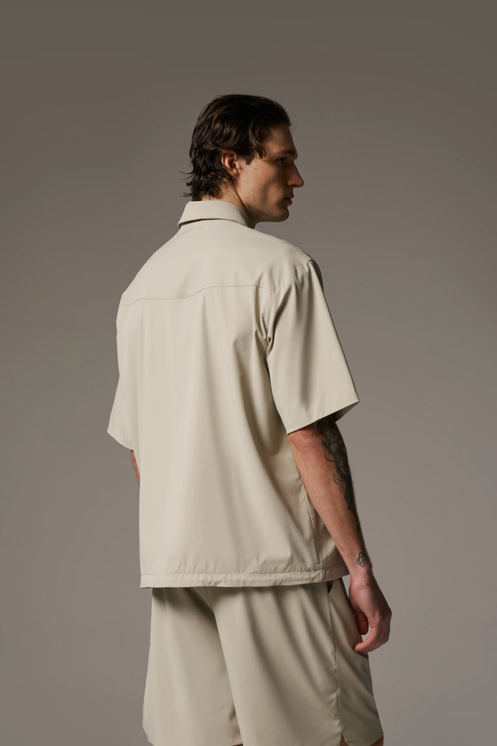NYLON DRAWCORD SHIRT - GREY