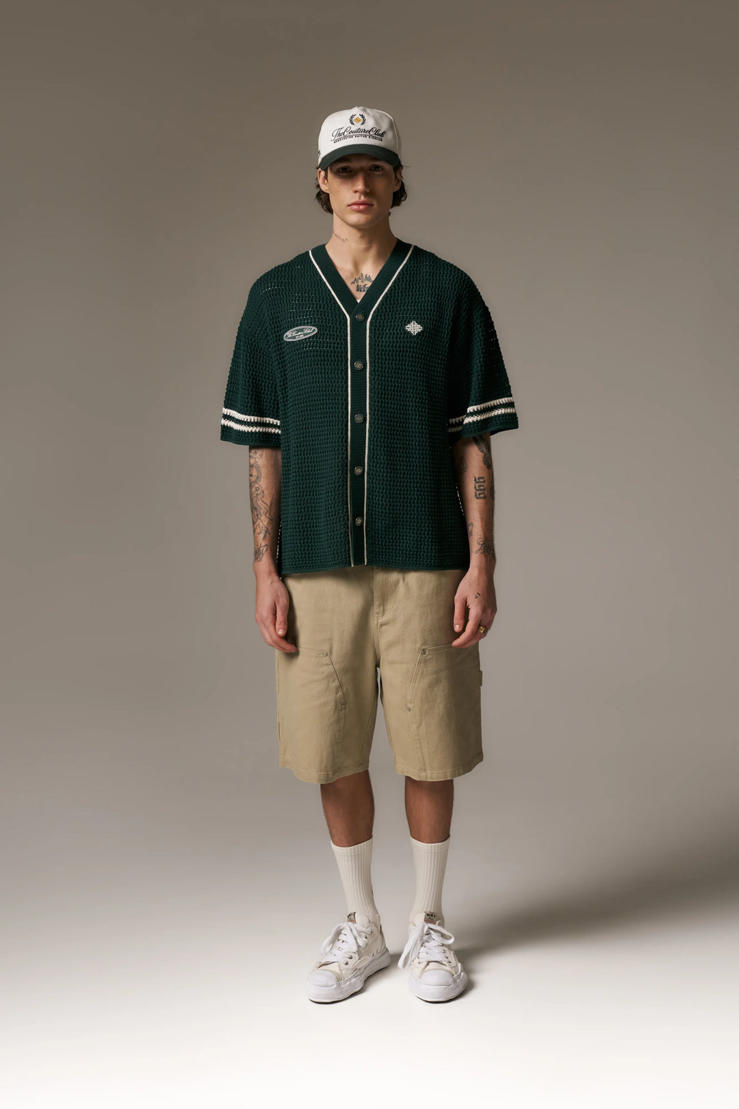 TWILL CARPENTER SHORTS - BEIGE