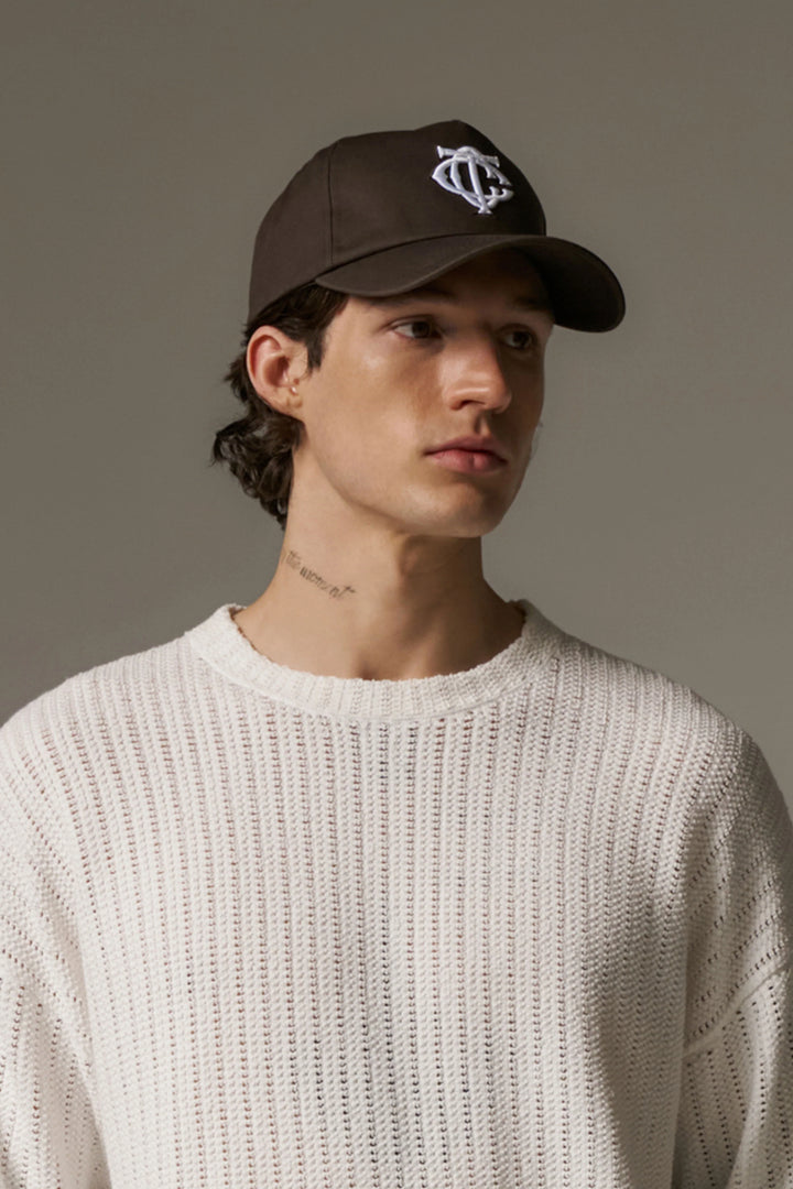 MONOGRAM EMBLEM CAP BROWN