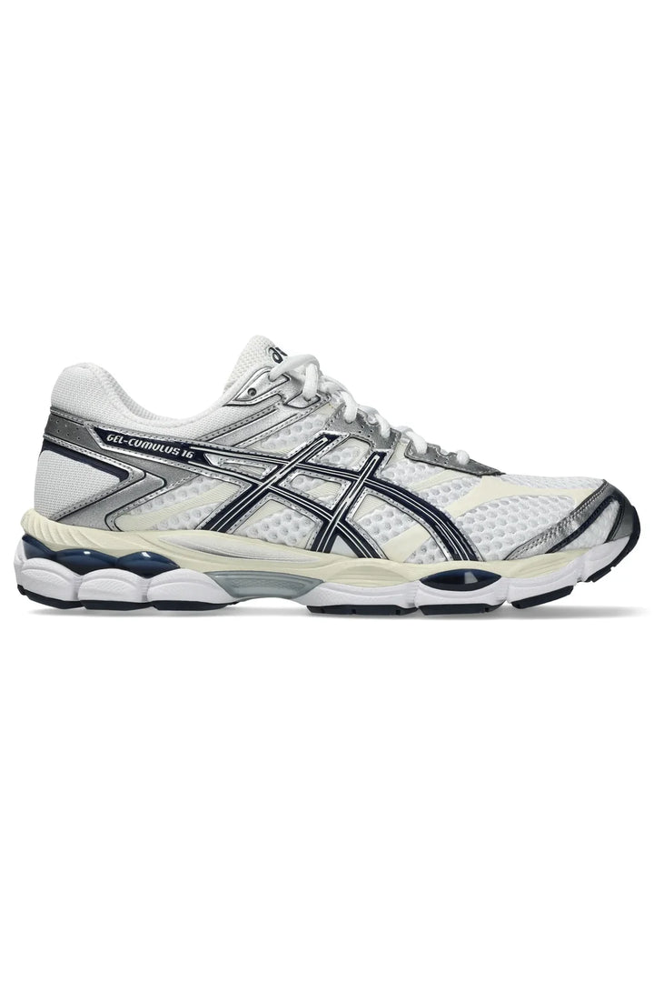 ASICS GEL CUMULUS 16 UNISEX WHITE MIDNIGHT סניקרס אסיקס ג'ל קומולוס 16 יוניסקס