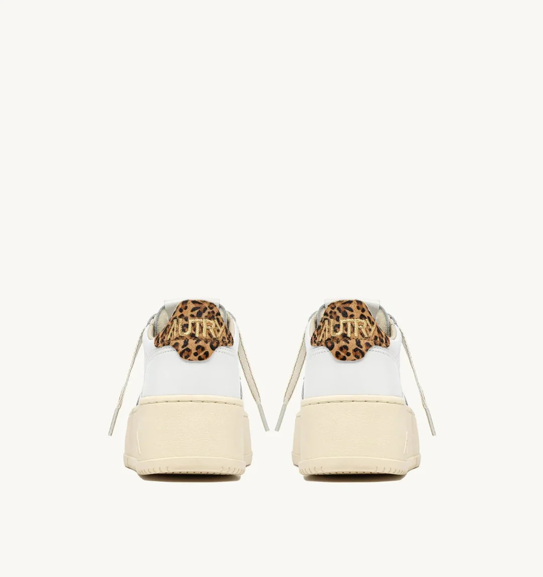 AUTRY MEDALIST PLATFORM LOW WOMEN VO01 LEAT/PONYSP WHT/LEOP