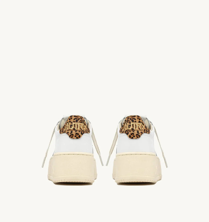 AUTRY MEDALIST PLATFORM LOW WOMEN VO01 LEAT/PONYSP WHT/LEOP