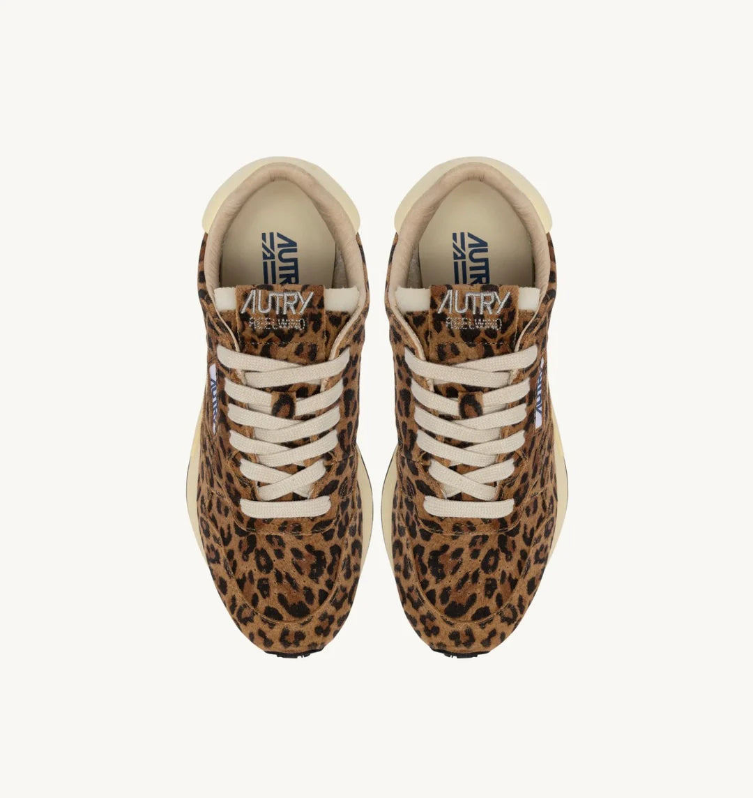 AUTRY SNEAKERS REELWIND LOW SNEAKERS IN LEOPARD SUEDE AND RUTABAGA LEATHER WWLW