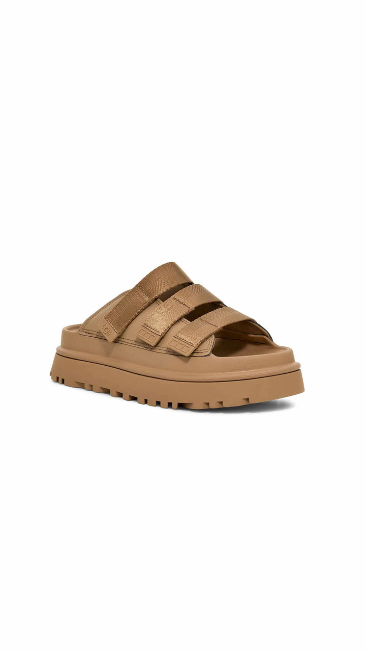 UGG GOLDENGLOW SLIDE DARK SAND כפכפי גולדנגלאו סלייד סנד כהה