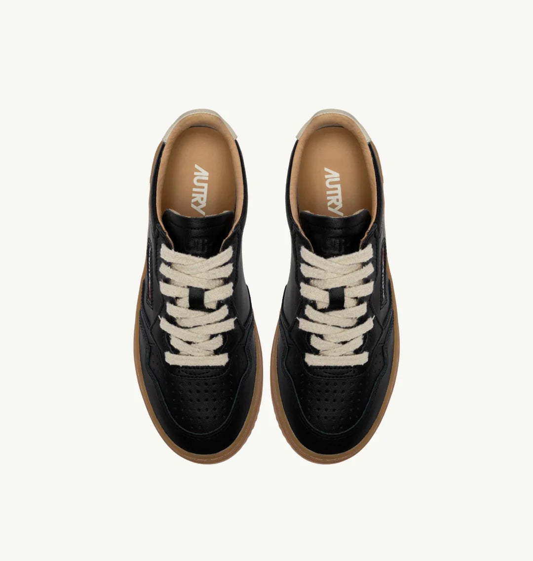 AUTRY SNEAKERS MEDALIST LOW SNEAKERS IN BLACK AND MARSHMALLOW LEATHER AULM - BD04