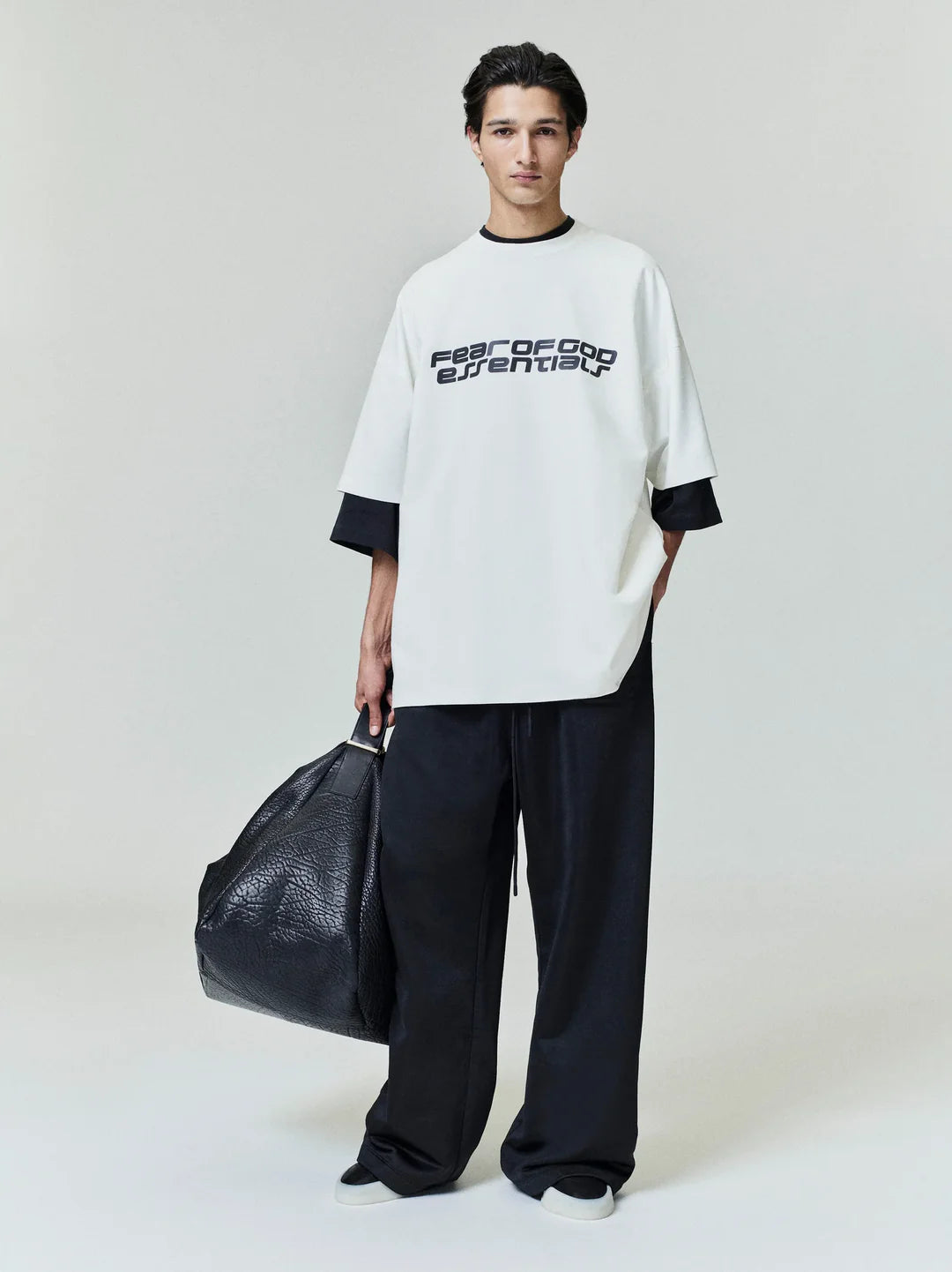 ESSENTIALS PONTE 90S TEE IVORY