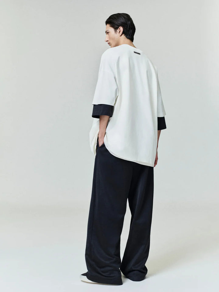 ESSENTIALS PONTE 90S TEE IVORY