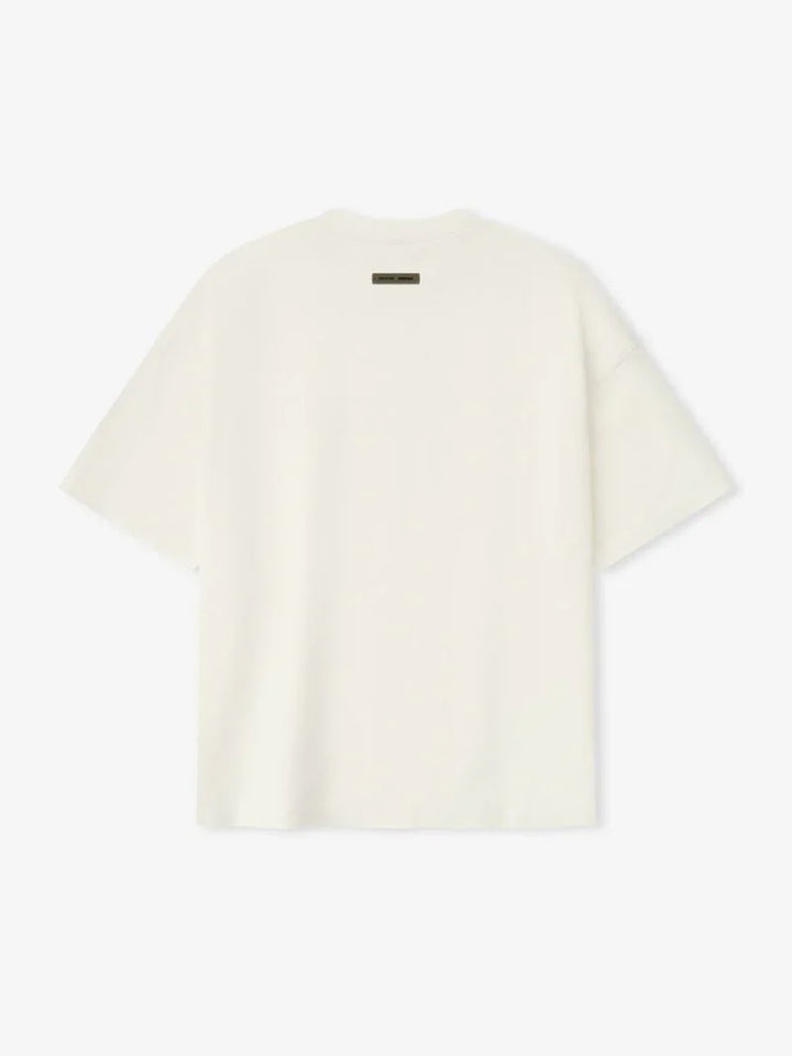 ESSENTIALS PONTE 90S TEE IVORY
