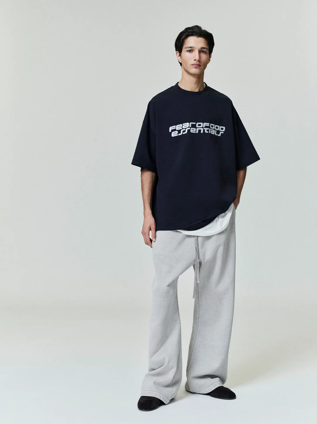 ESSENTIALS PONTE 90S TEE VINTAGE BLACK