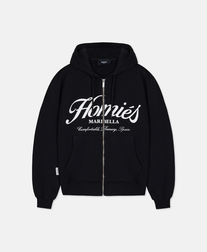 HOMIES ESSENTIALS ZIPPER HOODIE BLACK