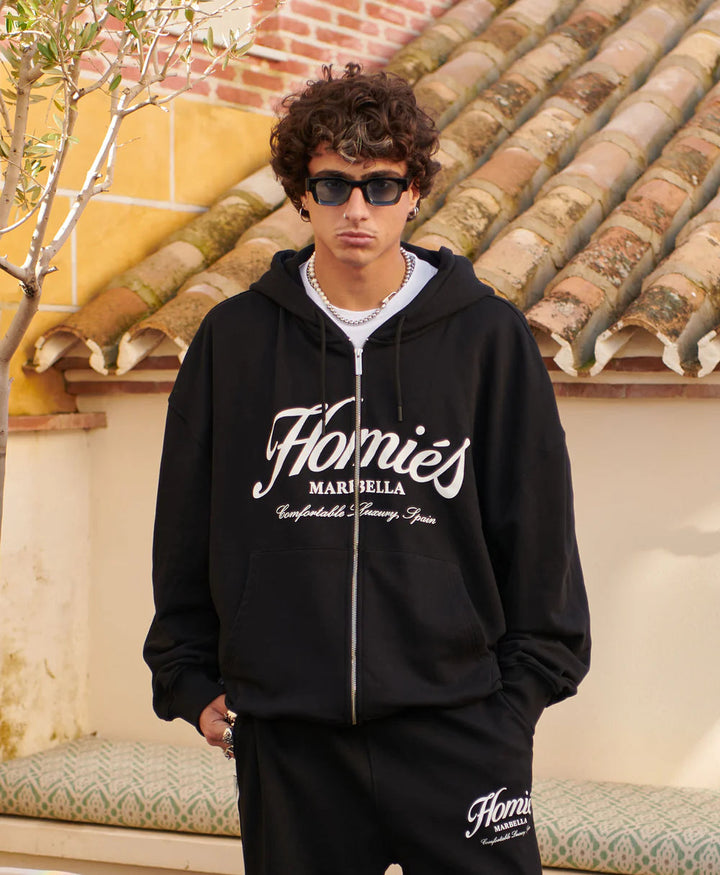 HOMIES ESSENTIALS ZIPPER HOODIE BLACK
