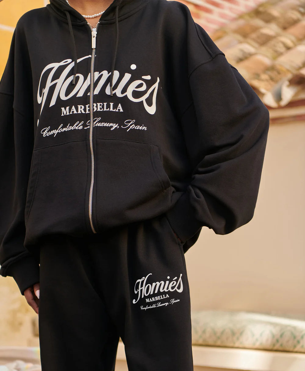 HOMIES ESSENTIALS ZIPPER HOODIE BLACK