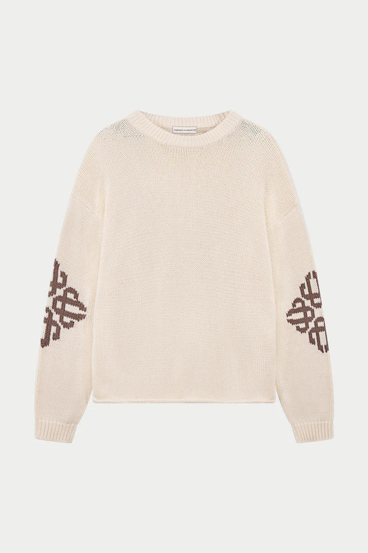 CHUNKY KNIT EMBLEM JUMPER OFF WHITE