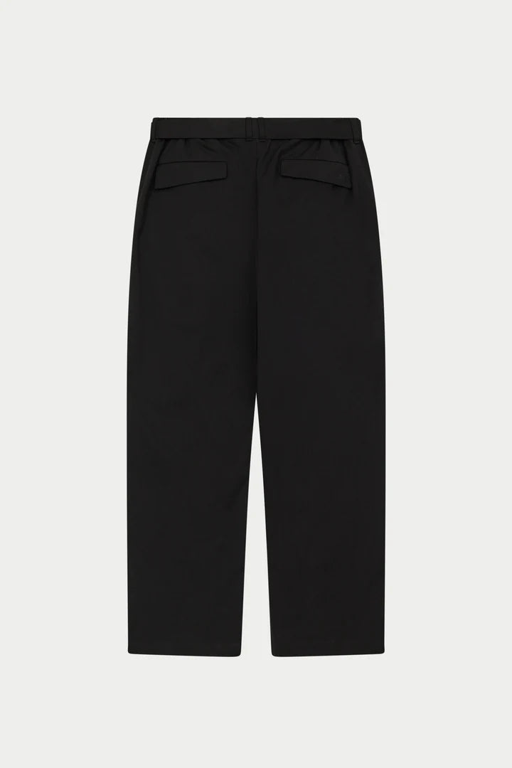 SMART TIE BELTED TROUSERS BLACK