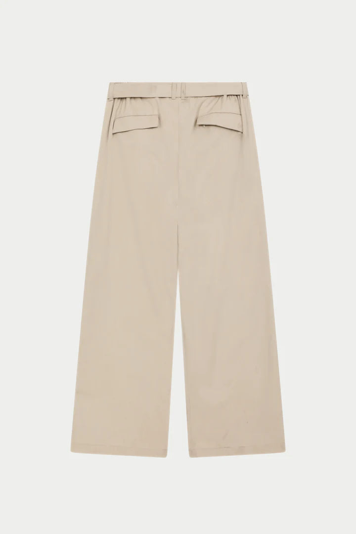 SMART TIE BELTED TROUSERS STONE