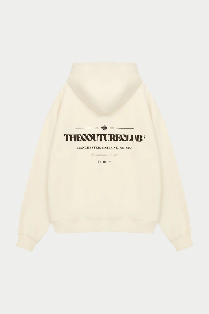 MIXED FONT GRAPHIC HOODIE OFF WHITE