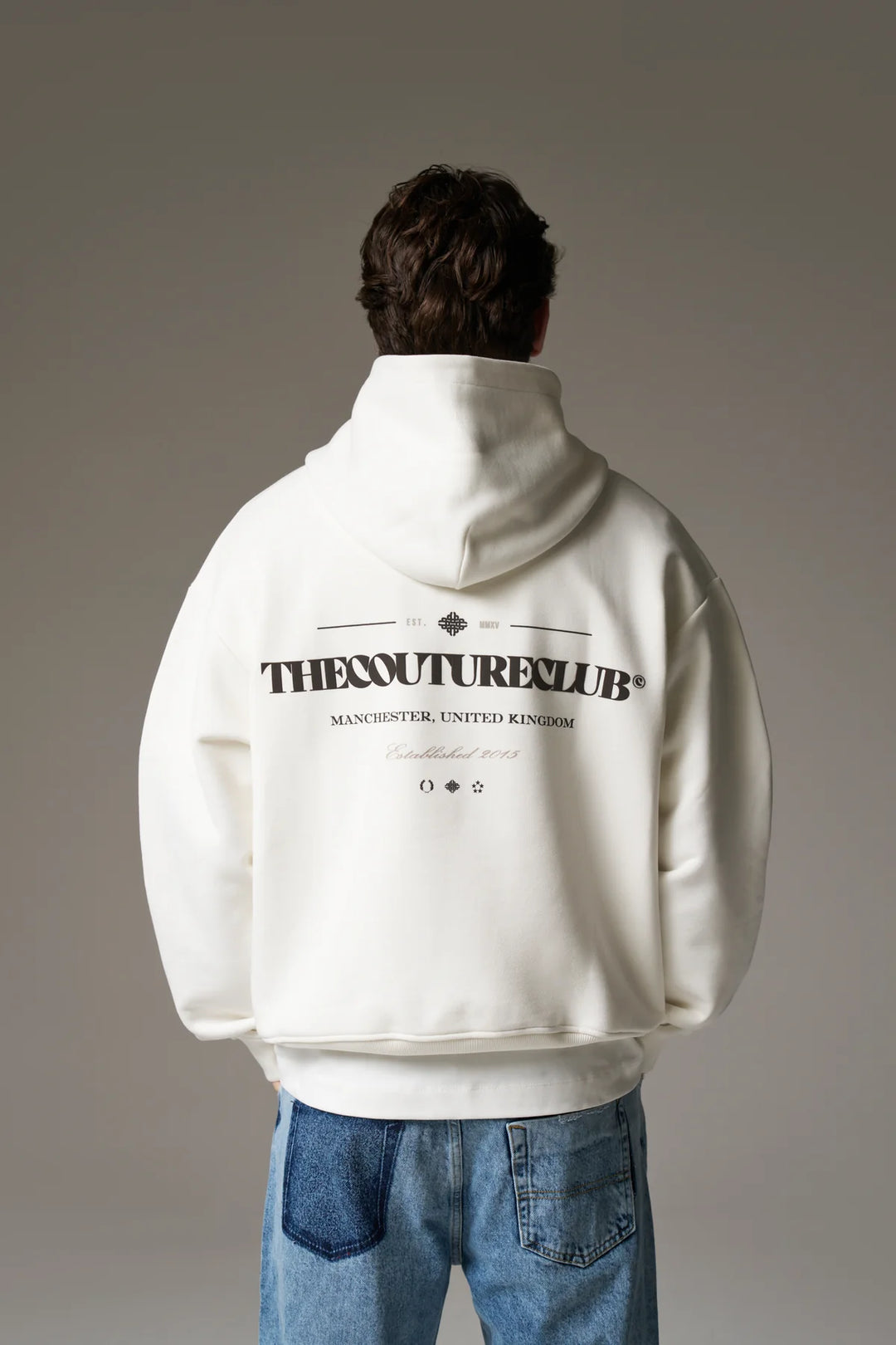 MIXED FONT GRAPHIC HOODIE OFF WHITE