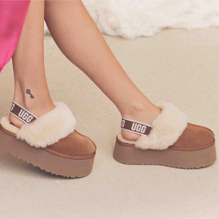 UGG WOMEN'S FUNKETTE CHESTNUT סנדליי פלטפורמה פאנקט חום