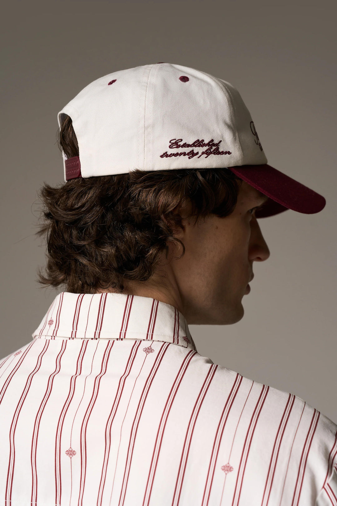 LAUREL EMBROIDERY CAP BURGUNDY