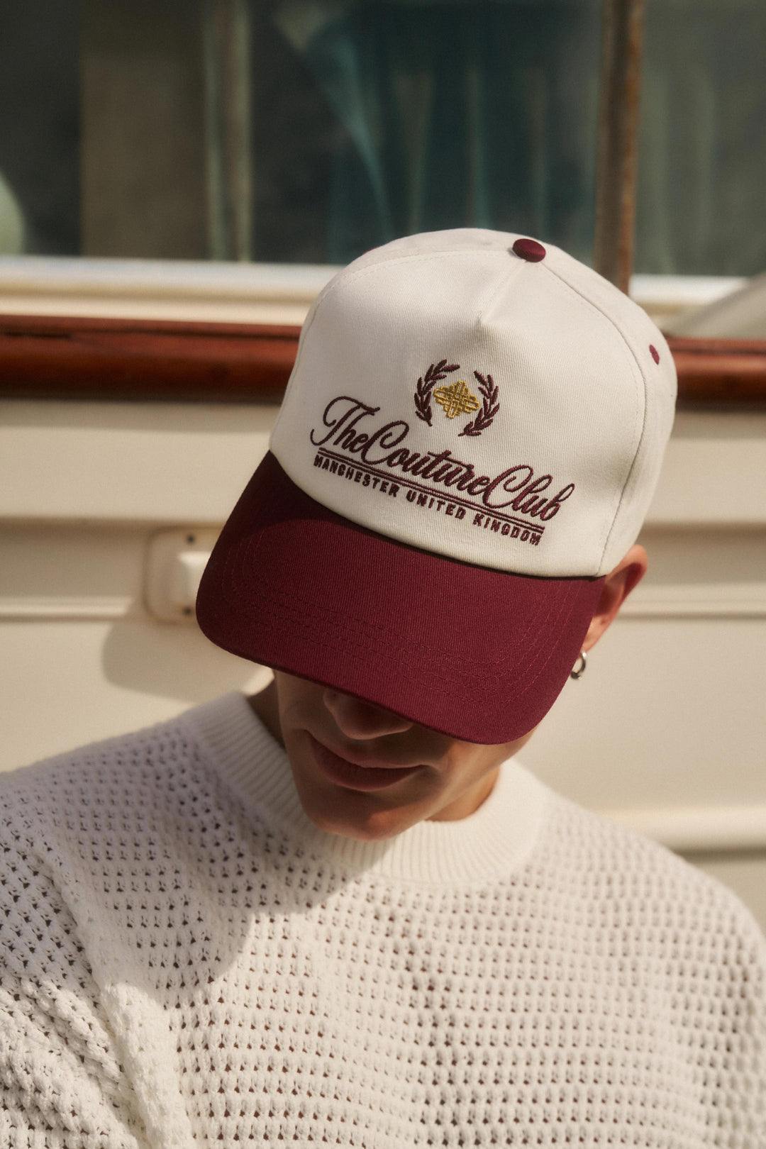 LAUREL EMBROIDERY CAP BURGUNDY