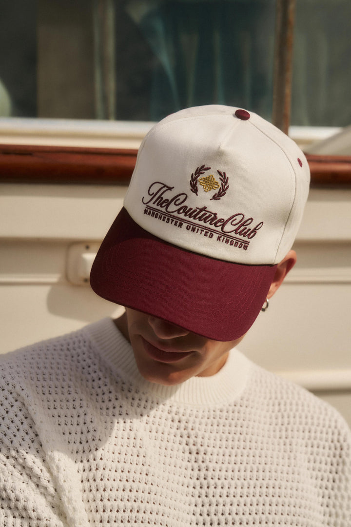 LAUREL EMBROIDERY CAP BURGUNDY